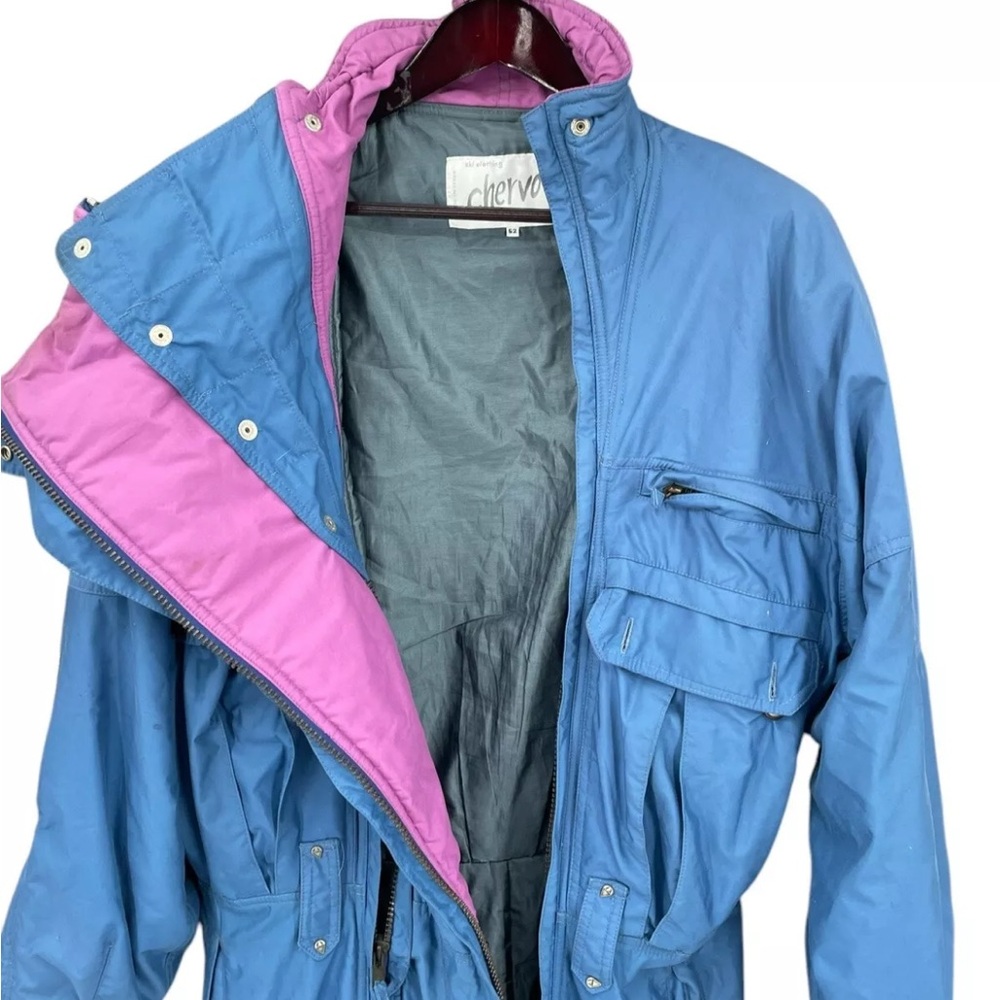 Chervo Vibrant Blue Jacket with Pink Lining.  Ski one piece.
